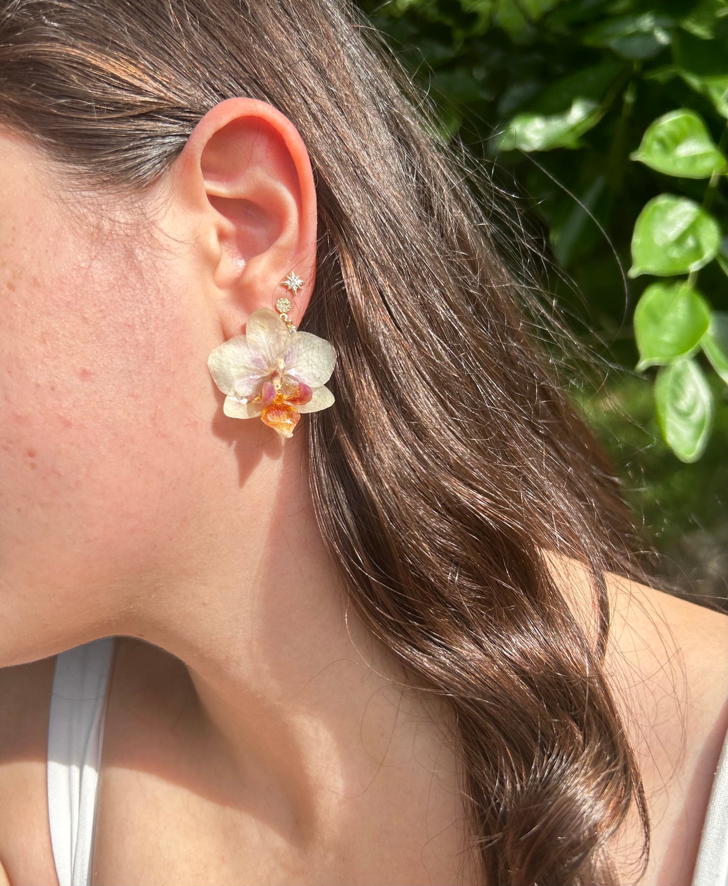 White Mini Phalaenopsis Earrings