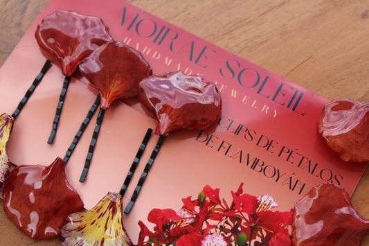 Flamboyán Petal Hair Pins