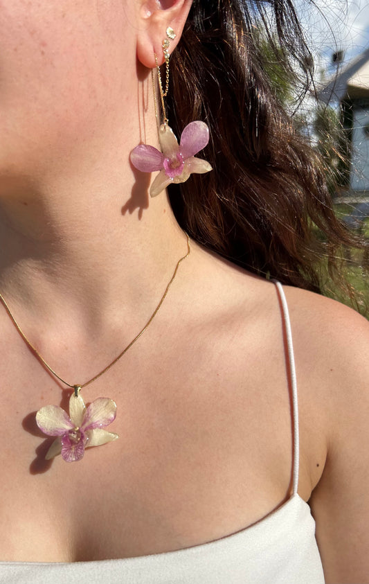 Sunset Orchid Earrings