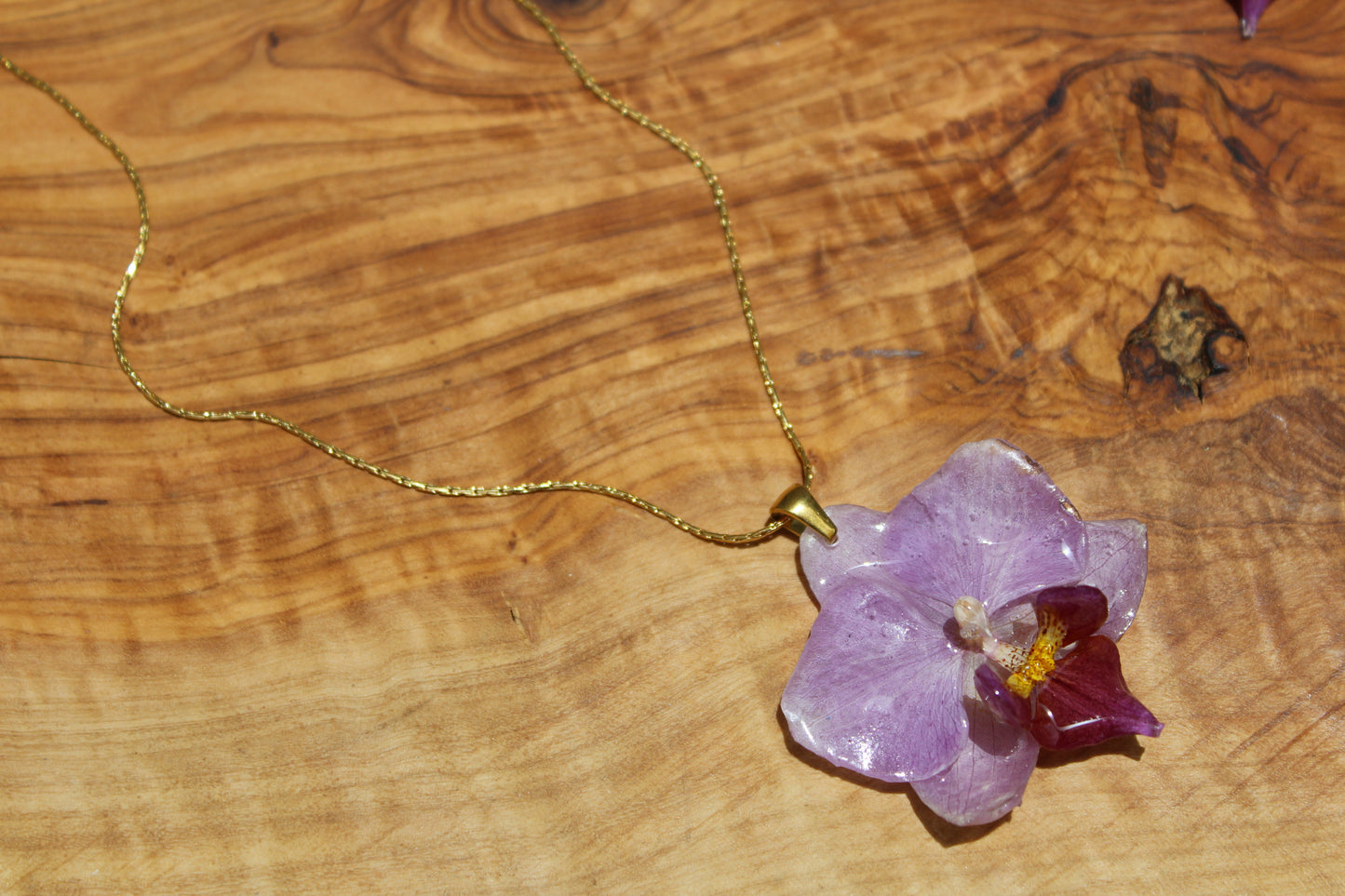 Lilac Doritaenopsis Orchid Necklace