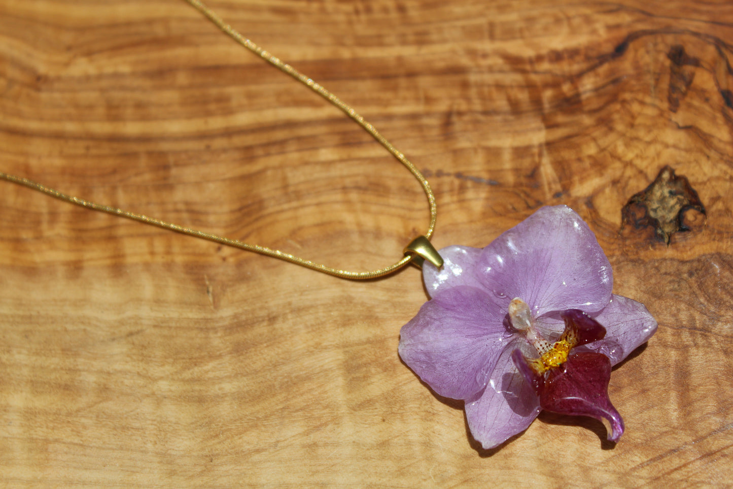 Lilac Doritaenopsis Orchid Necklace