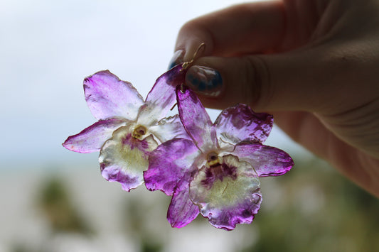 Purple Dendrobium Earrings - Vol. IV