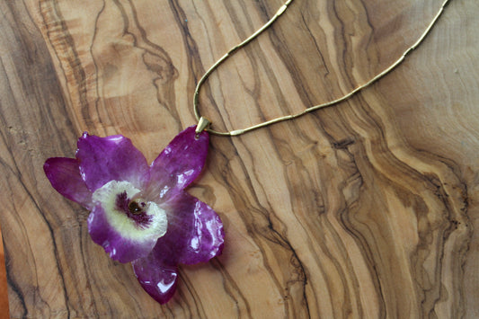 Purple Dendrobium Necklace - Vol. IV (Medium)