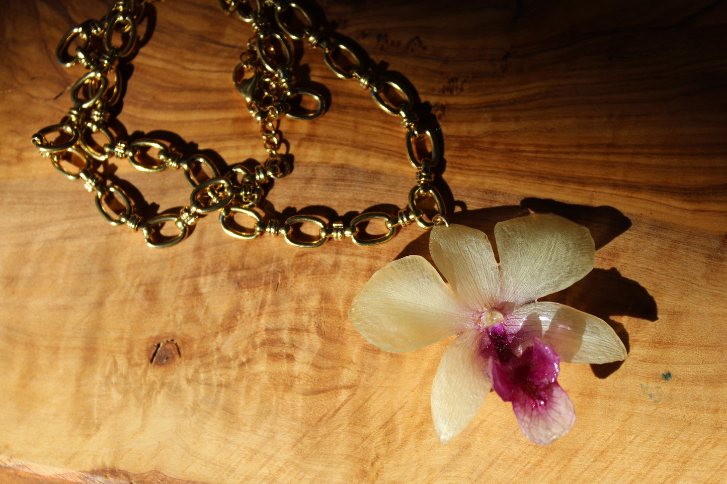 Chunky Sienna Orchid Necklace